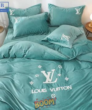 Louis Vuitton Brand 4pcs Grey Bedding Set