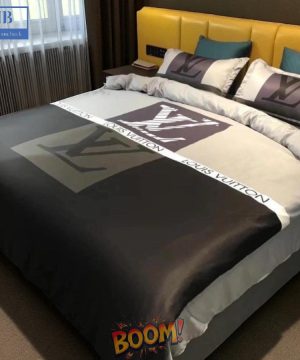 Louis Vuitton Brand Black White Device Bedding Set