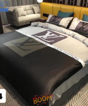 Louis Vuitton Brand Black White Device Bedding Set