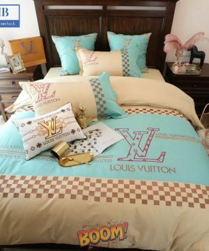 Louis Vuitton Iconic LV Monogram Checkered Pattern Bedding Set