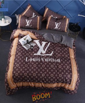 Louis Vuitton Monogram Pattern Bedding Set Duvet Cover