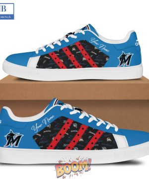 Miami Marlins Logo Pattern Stan Smith Shoes