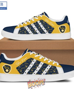 Milwaukee Brewers Logo Pattern Stan Smith Shoes